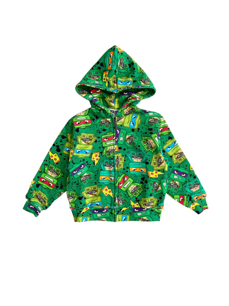 Felpa aperta con cappuccio multicolor per neonato e bambino Mousse kids LKFZ230 PIZZATURTLE 