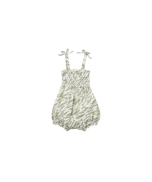 Tuta bianca con stampa zebrata verde per neonata Play up 2AS11503 E755N 