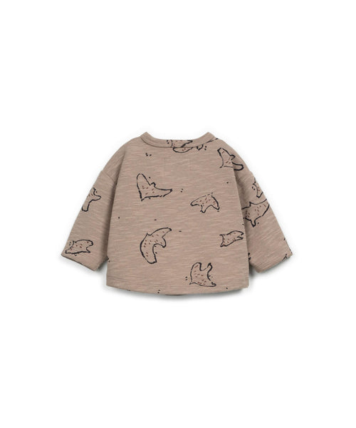 Maglia marrone chiaro con stampa all over per neonato Play up 1AR11007 E750B 