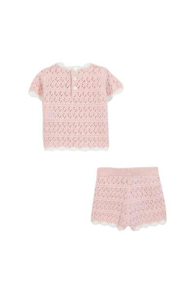Set in maglia rosa per neonata Tartine et Chocolat CC37101-31 ROSE PALE 