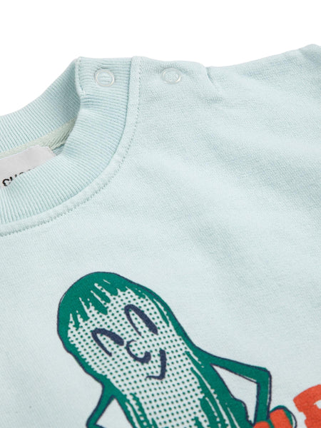 Felpa azzurra con stampa per neonato Bobo Choses B126AB032 UNI 