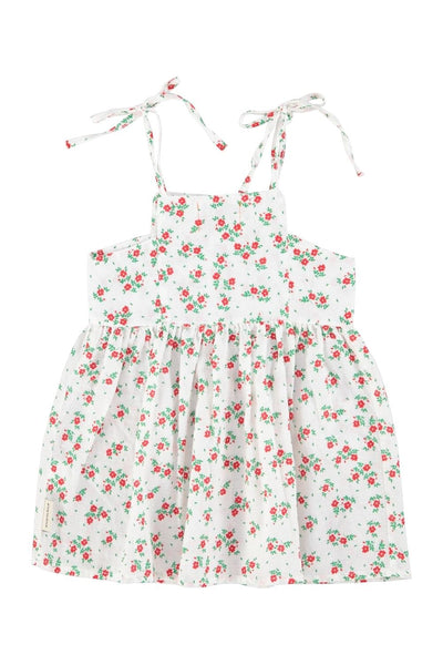 Abito con stampa fiori all over per neonata e bambina Piupiuchick SS26.MN2610 ECRU 