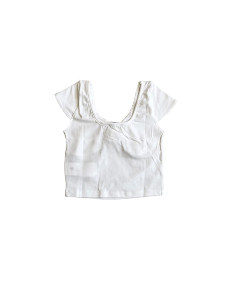 Top bianco con fiocco per bambina Lulù by Miss Grant LL4420 LATTE 