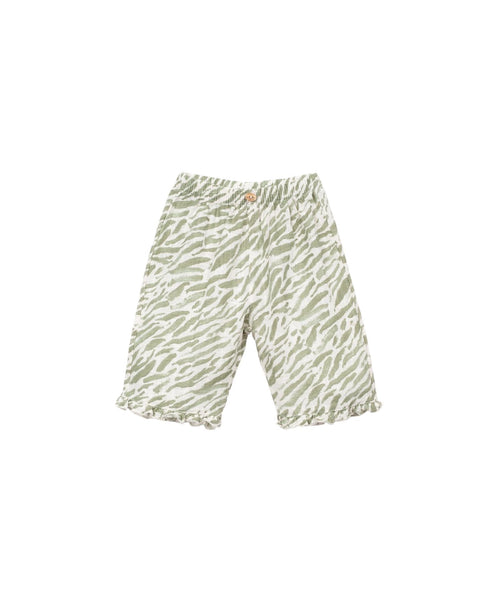 Pantalone bianco con stampa zebrata verde per neonata Play up 2AS11603 E755N 