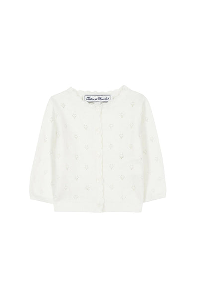 Cardigna bianco in maglia per neonata Tartine et Chocolat CC18051-01 BLANC 