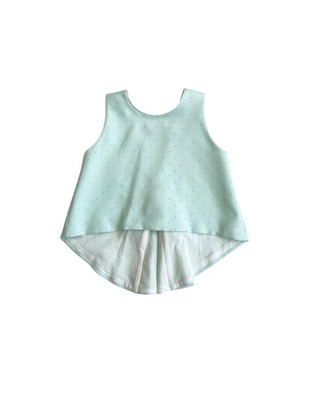 Top menta con strass per bambina Lulù by Miss Grant LL4218 MENTA 
