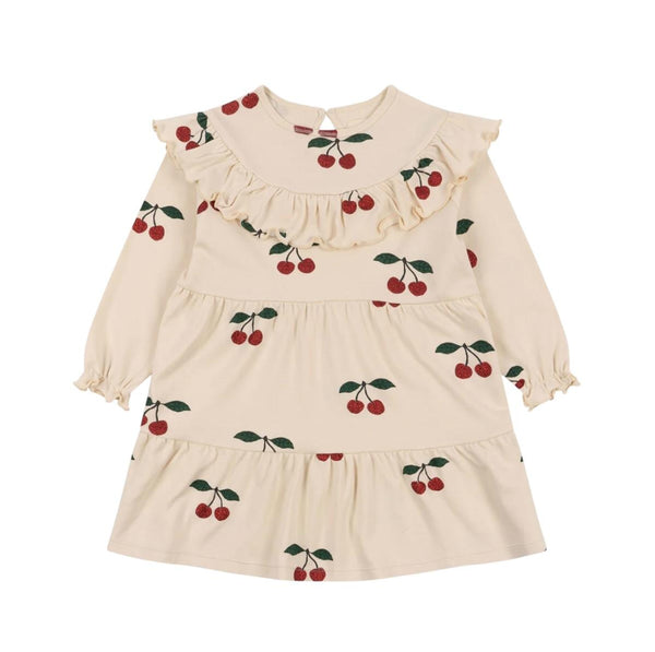 Abito panna con stampa glitter all over per neonata e bambina Konges slojd KS103893 MA GRANDE CERISE 