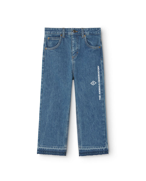 Jeans in denim blu con stampa per bambini The Animals Observatory F25187 114XX 