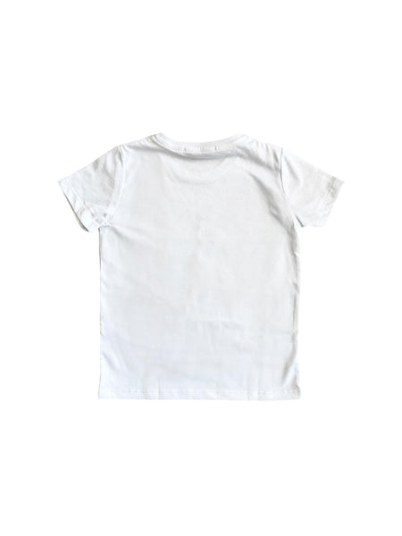 T-shirt bianca con stampa per neonata e bambina Mousse kids LKTS190W BABEFUR 
