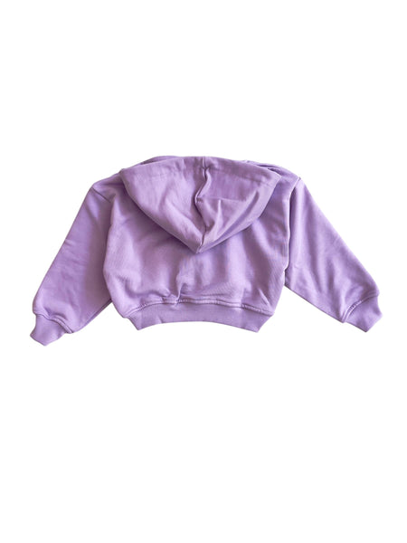 Felpa aperta viola per neonata e bambina Mousse kids LKHZ190L BABEFUR 