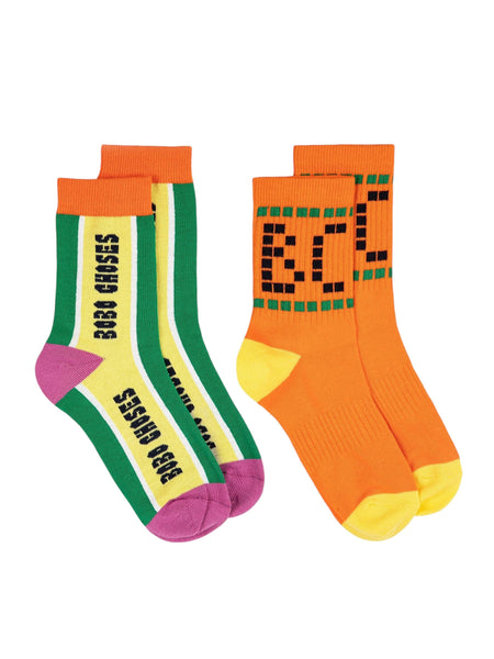 Set 2 paia di calzini multicolor per neonati e bambini Bobo Choses B126AI012 UNI 