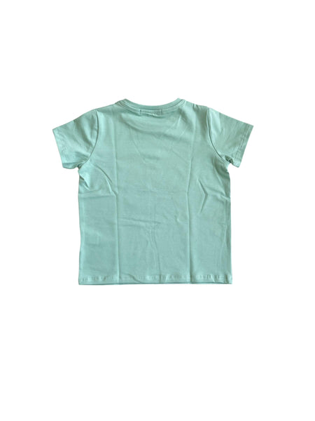 T-shirt verde acqua con stampa per neonata e bambina Mousse kids LKTS140M LEOHAPPY 