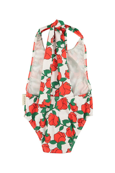 Costume bianco con stampa all over per neonata e bambina Piupiuchick SS26.BNH2604 ECRU 
