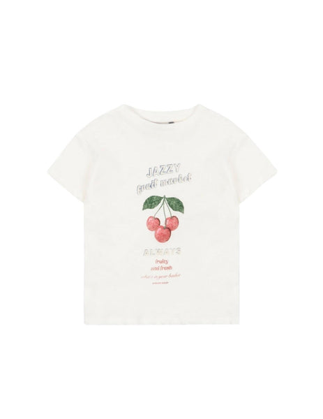 T-shirt bianca con stampa per neonata e bambina Konges slojd KS104784 OFF WHITE 