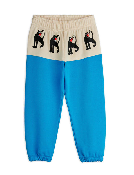 Pantalone bicolore con stampa pantere per neonati  e bambini Mini Rodini 1100034260 BLUE 