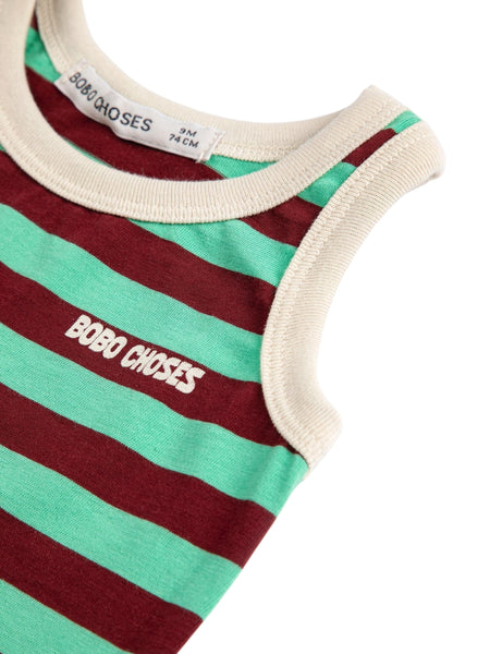 Canotta a righe verdi e bordeaux per neonati Bobo Choses B126AB020 UNI 