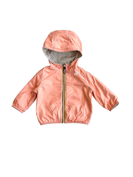 Giubbino reversibile beige e pesca per neonata K-WAY K2123IW C53 