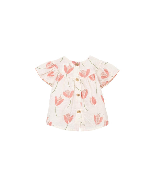 Blusa panna con stampa all over per neonata Play up 2AS11302 E788N 