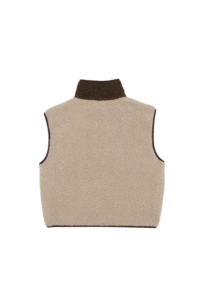 Gilet in teddy beige e marrone per bambini The Campamento TC-AW25-112 ECRU 