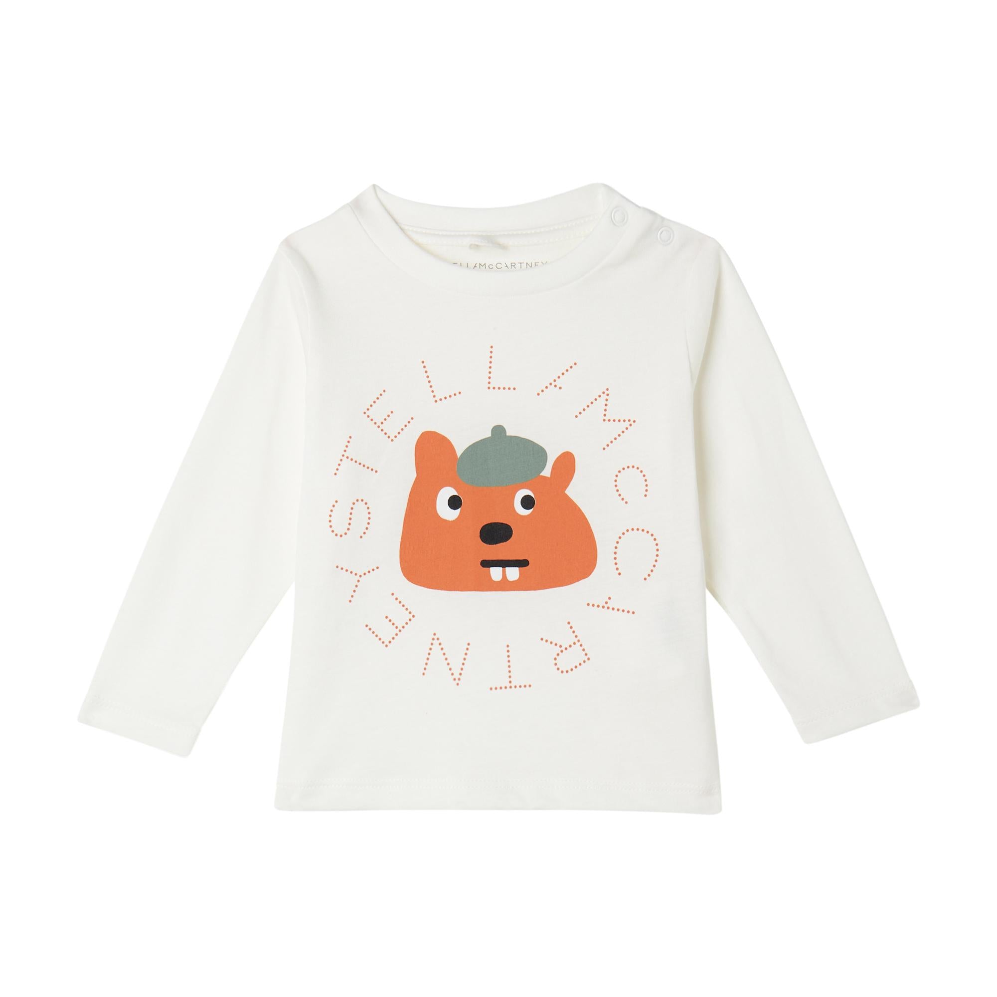 T-shirt bianca con stampa per neonato Stella McCartney kids TX8590-Z0434 101 
