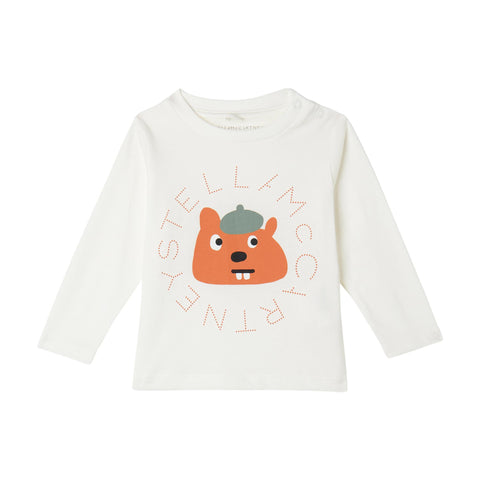 T-shirt bianca con stampa per neonato Stella McCartney kids TX8590-Z0434 101 