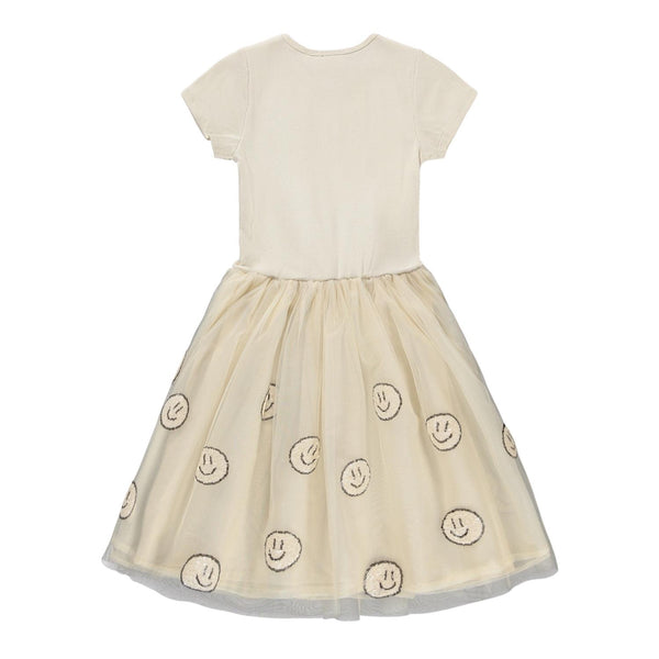 Abito beige con tulle e paillettes per neonata e bambina Molo CYRUSILA 8894 