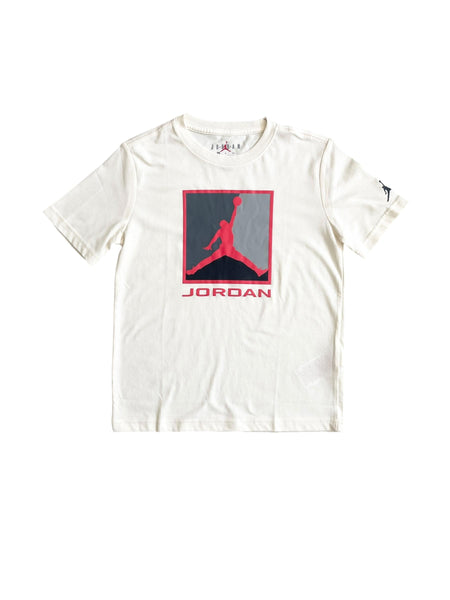 T-shirt beige con logo per bambino Jordan 95F057 W5T 