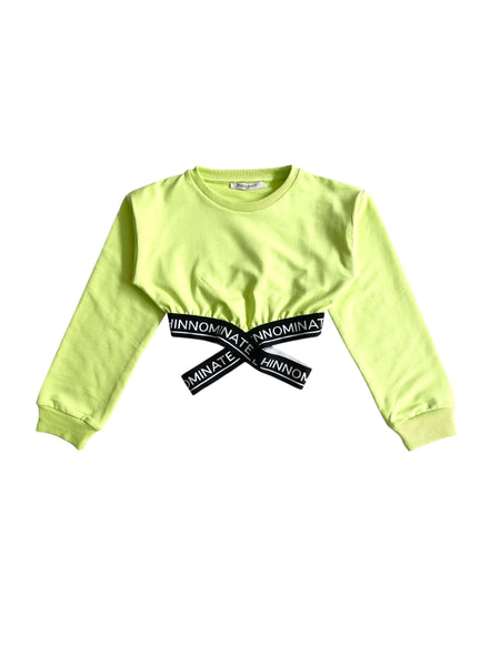 Felpa cropped cedro con logo per bambina Hinnominate 3645FY00358 CEDRO 