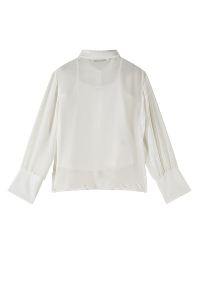 Camicia bianca semitrasparente per bambina Patrizia Pepe 7C0271 W146 