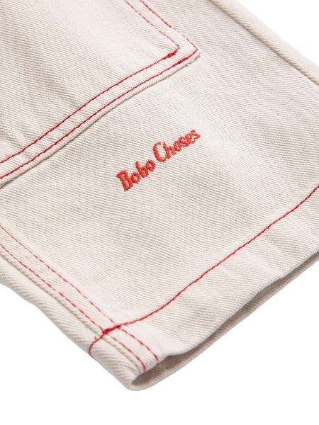 Jeans in denim panna con cuciture a contrasto per neonato e bambino Bobo Choses B126AC094 UNI 