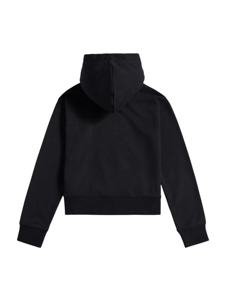Felpa aperta nera con logo per bambina New Balance LAKG0259 BK 