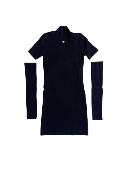 Abito nero in maglia per bambina Twin set 252GJ3040 00006 