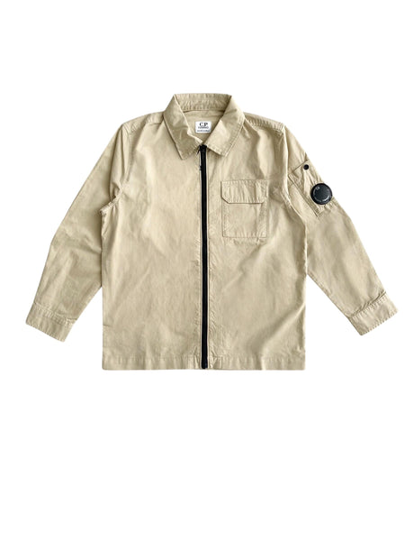 Camicia sabbia con zip per bambino C.P. Company COC007-LOC05 20129 
