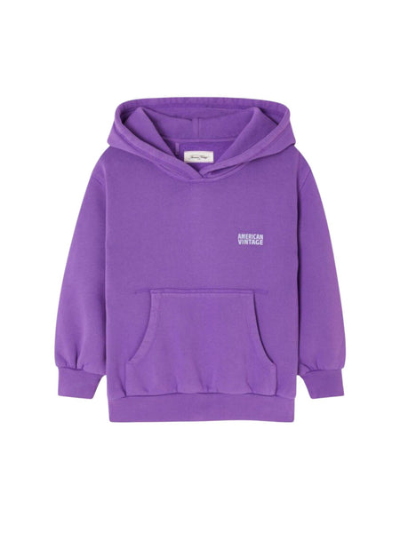 Felpa con cappuccio viola per neonati e bambini American Vintage KIZU03A COSMOS VINTAGE 