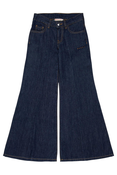 Jeans in denim blu scuro con logo per bambina Marni M01808 0M01 