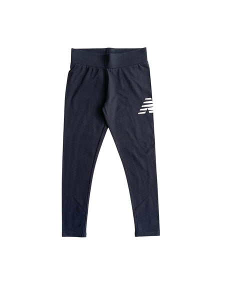 Leggings nero con logo per bambina New Balance LAKG0012 CAVIAR 