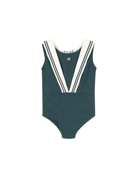 Costume intero verde e panna per neonata e bambina Konges slojd KS105068 SEA MOSS 