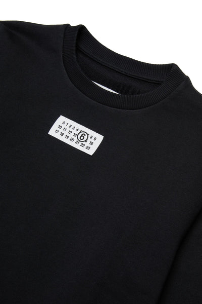 Felpa nera con logo per bambini MM6 Maison Margiela M61011 M6900 