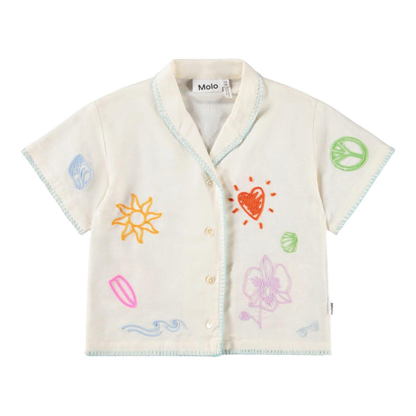 Camicia bianca con ricami per bambina Molo ROSALLE 5602 