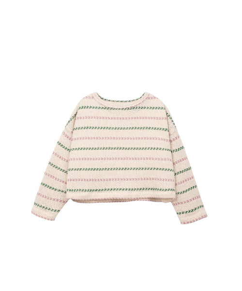 Maglia beige a righe per bambina Play up 4AS11350 R366P 