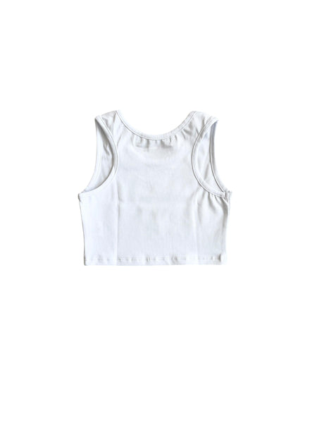 Top bianco con stampa per neonata e bambina Mousse kids LKTC130W BASSET 