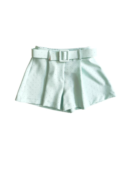 Shorts menta con strass per bambina Lulù by Miss Grant LL4167 MENTA 