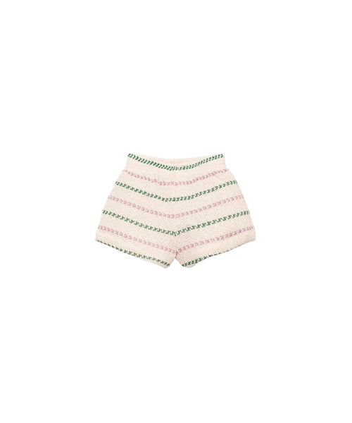 Shorts in maglia panna a righe per neonata Play up 2AS11702 R366P 