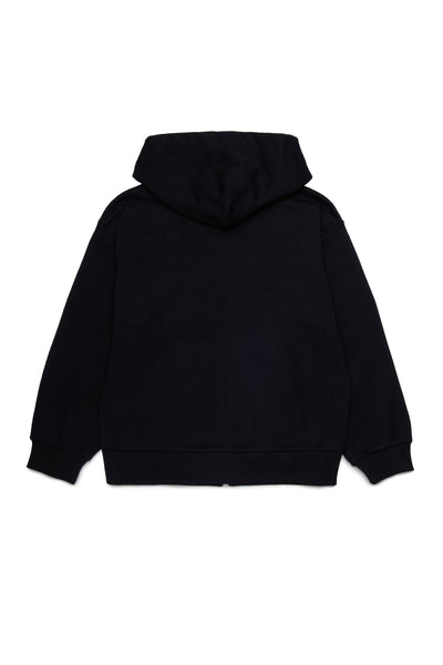 Felpa aperta nera con logo per bambini MM6 Maison Margiela M60872 M6900 