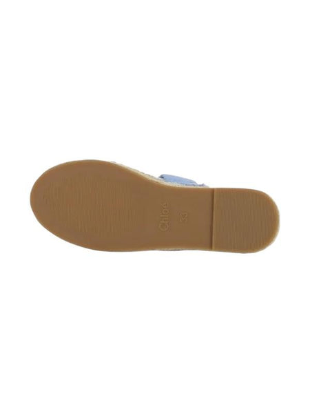 Sandalo celeste con logo per bambina Chloé C20885 Z10 