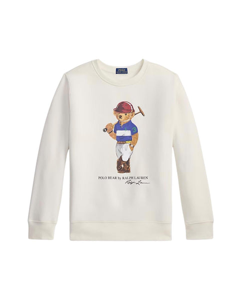 Felpa bianca con stampa per bambino Ralph Lauren Kids 323A96604001 WHITE 