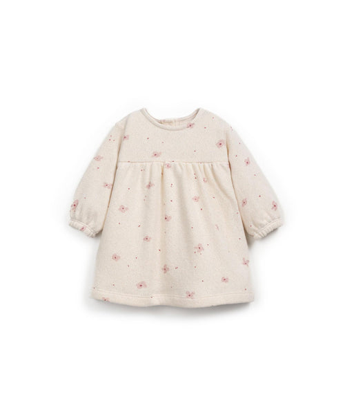 Abito in maglia panna con stampa all over per neonata Play up 2AR11454 E734N 