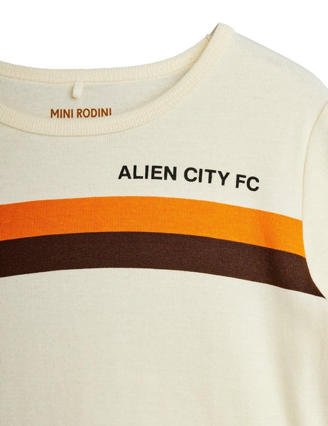 T-shirt panna con righe colorate per neonati e bambini Mini Rodini 2622011611 OFFWHITE 