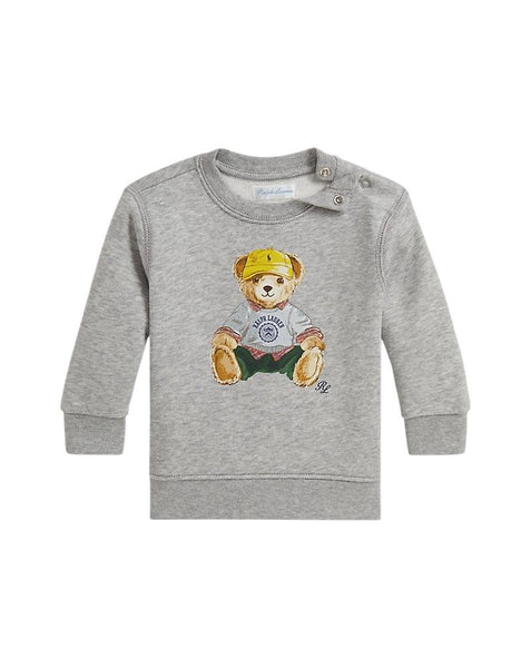 Felpa grigio chiaro con stampa per neonato Ralph Lauren Kids 320P00514001 GREY 