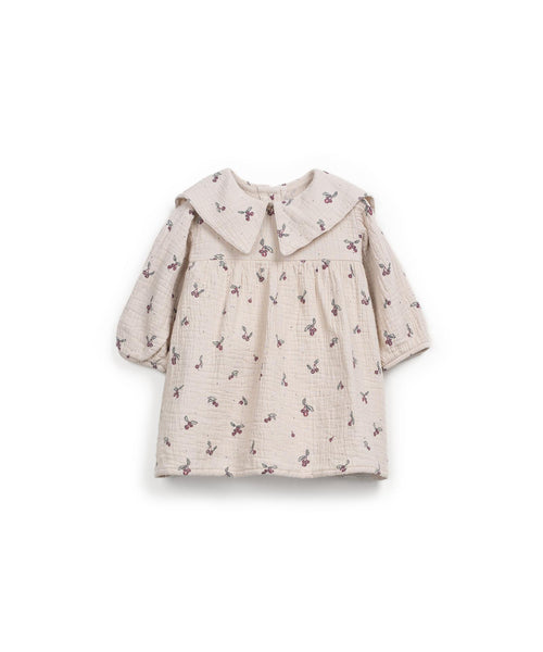 Abito panna con stampa all over per neonata Play up 2AR11456 E722N 